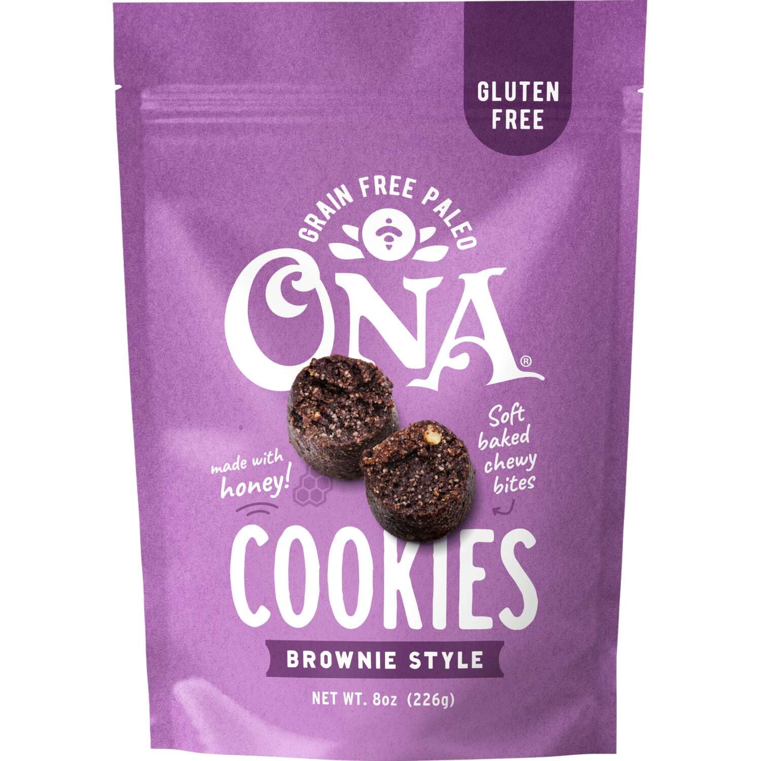 Ona Brownie-Style Cookies packaging.