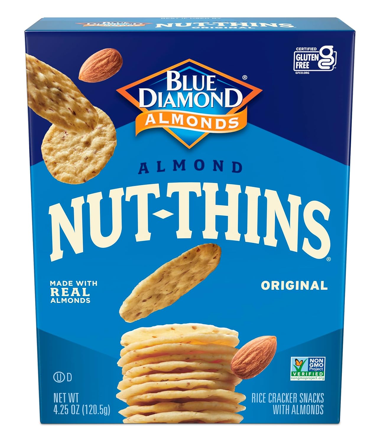 Blue Diamond Almonds Gluten Free Cracker Crisps, Original Almond Flavored box.